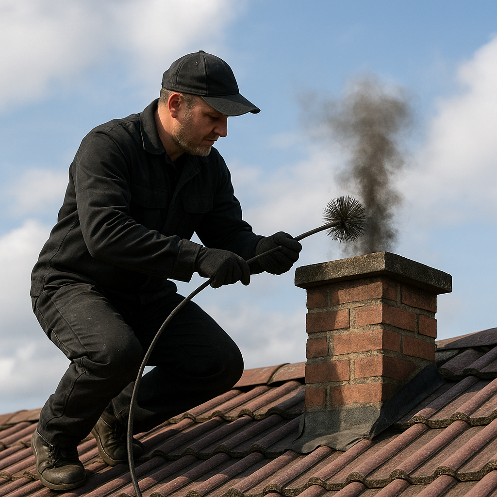 Jak wygląda czyszczenie komina z poziomu dachu