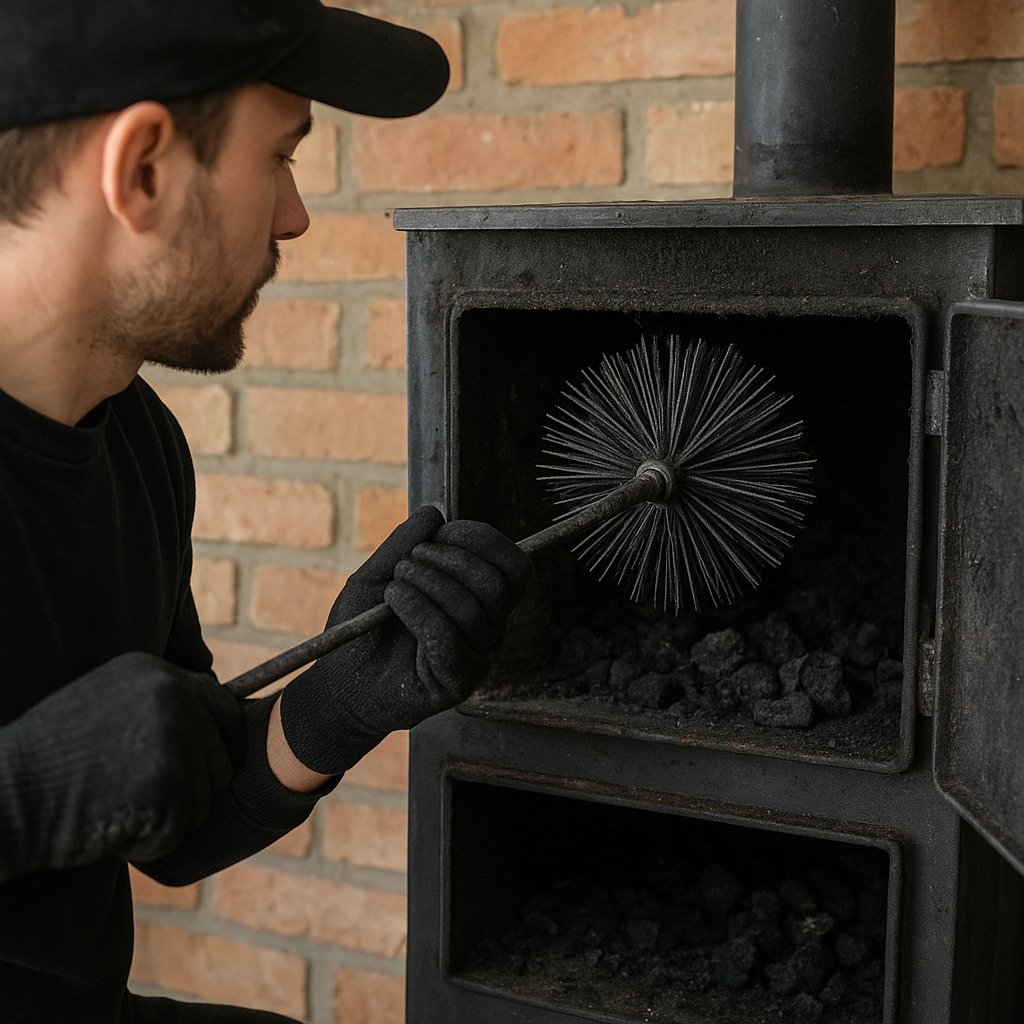 Jak wygląda czyszczenie komina w piecach na ekogroszek