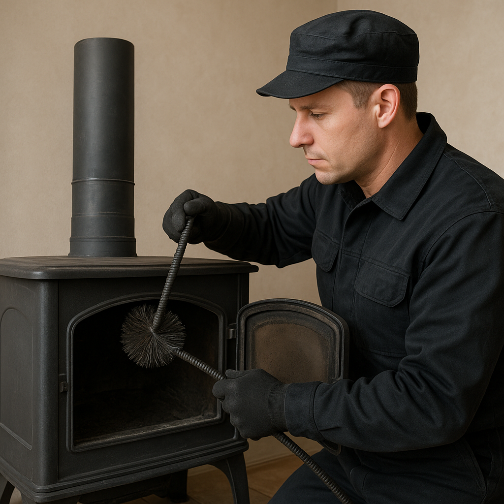 Czyszczenie przewodów od kotłów na drewno