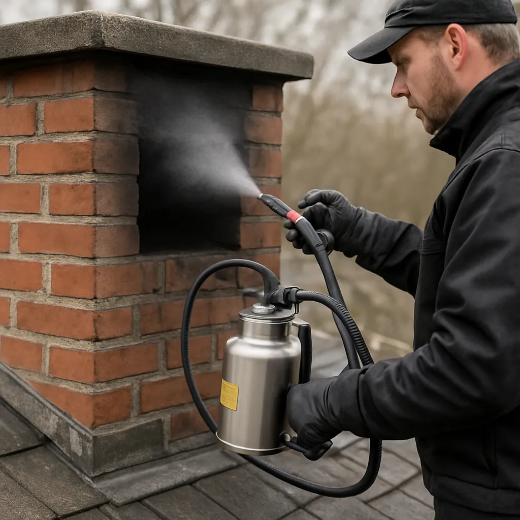 Urządzenie do uszczelniania kominów metodą natryskową